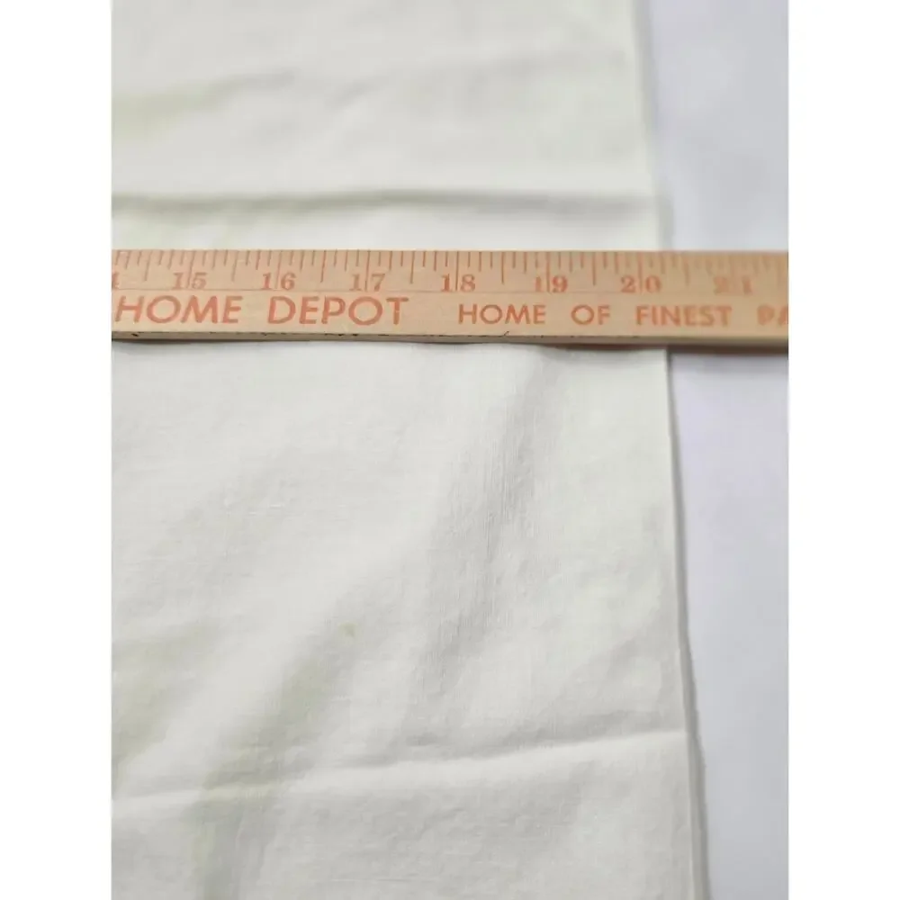 Vintage Hand Embroidered Pillowcase Scalloped Hem Cottagecore Farmhouse Floral